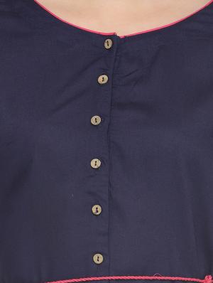 blue rayon a-line kurta - 13549946 - Standard Image - 4