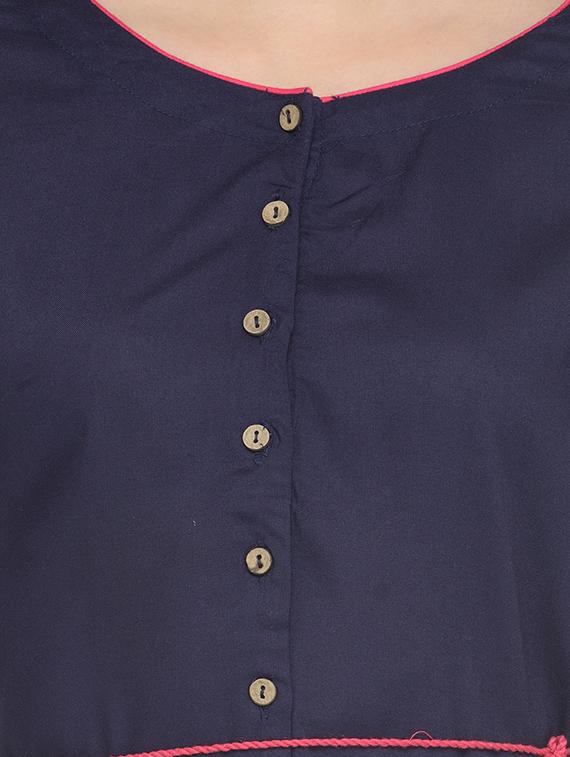 blue rayon a-line kurta - 13549946 - Zoom Image - 4