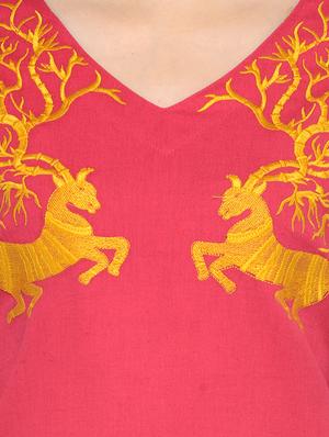 embroidered straight kurta - 13549952 - Standard Image - 4