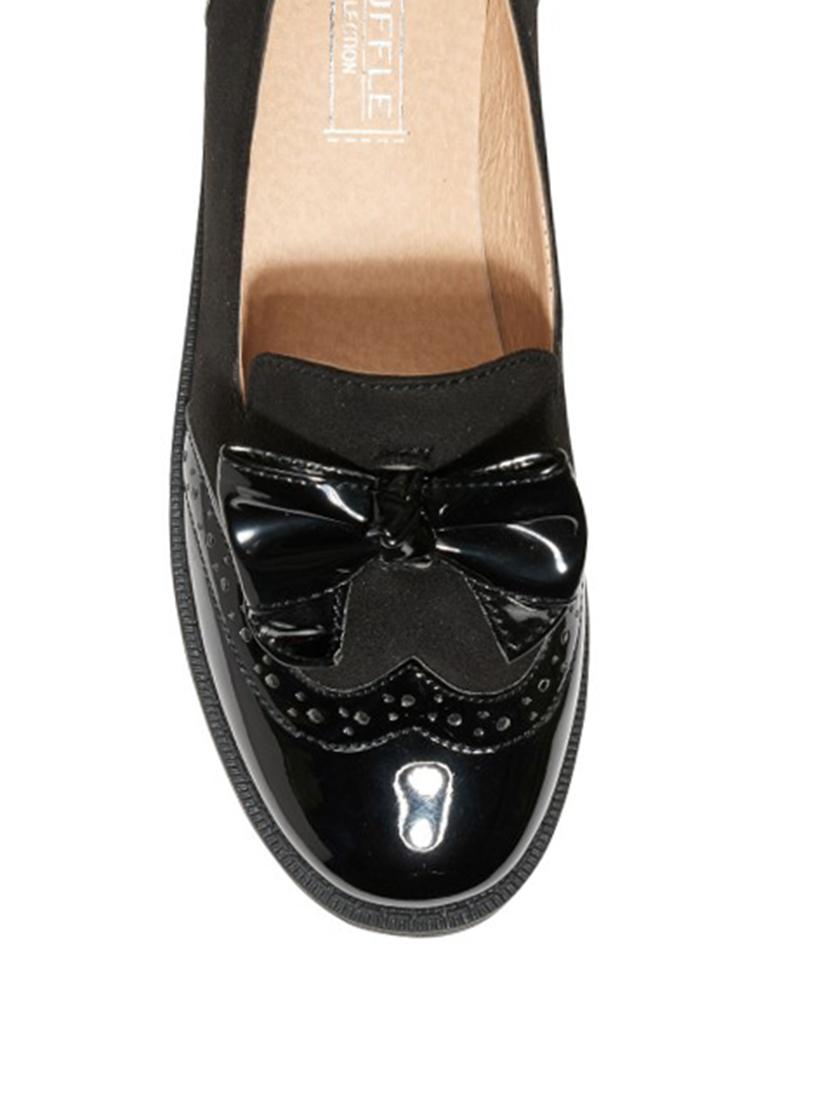black faux leather slip on casual shoes - 13550590 - Zoom Image - 4