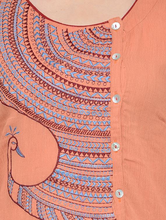 orange crepe regular top - 13552407 - Zoom Image - 4
