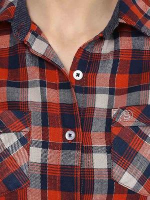 red checkered cotton shirt - 13555719 - Standard Image - 4
