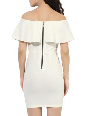 cream off shoulder dress - 13601819 - Standard Image - 4