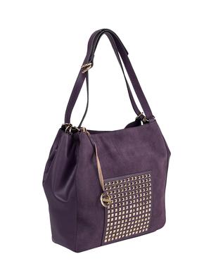 purple leather regular handbag - 13656916 - Standard Image - 4