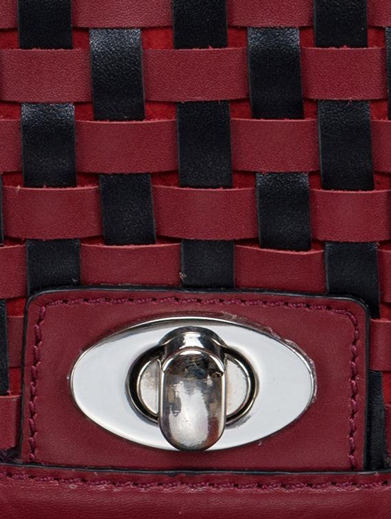 red leather weaved structured sling bag - 13656925 - Zoom Image - 4