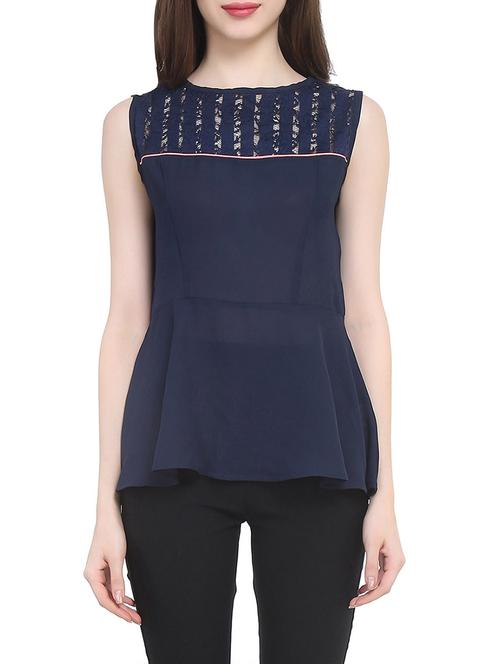 blue peplum top - 13661111 - Very Small Image - 1