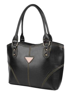 black leatherette regular handbag - 13661790 - Standard Image - 4