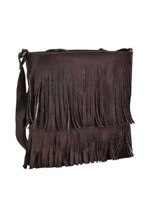 brown leatherette regular sling bag - 13671097 - Standard Image - 4