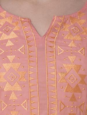 straight embroidered kurta - 13672362 - Standard Image - 4
