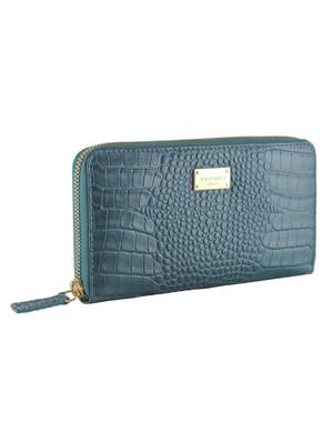 blue leather regular clutch - 13672517 - Standard Image - 4