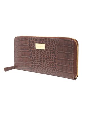 brown leather regular clutch - 13672826 - Standard Image - 4