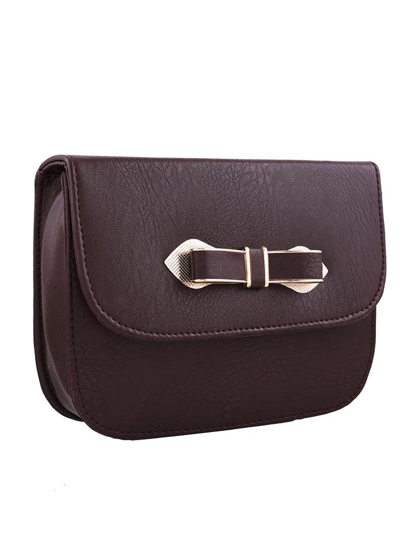 brown leatherette regular sling bag - 13675879 - Zoom Image - 4