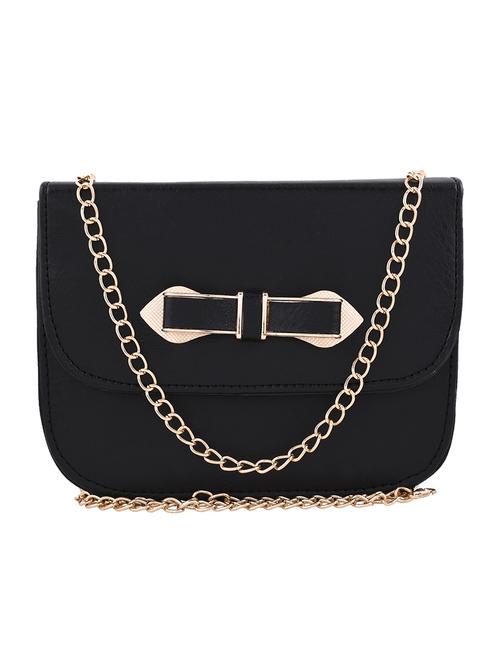 black leatherette regular sling bag - 13675882 - Standard Image - 1