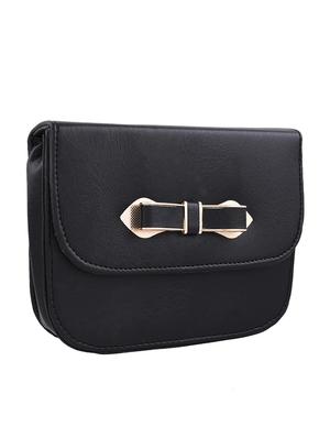 black leatherette regular sling bag - 13675882 - Standard Image - 4