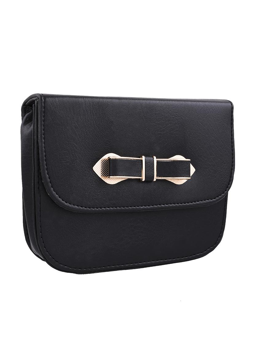 black leatherette regular sling bag - 13675882 - Zoom Image - 4