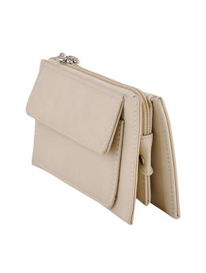 cream leatherette regular clutch - 13682015 - Standard Image - 4