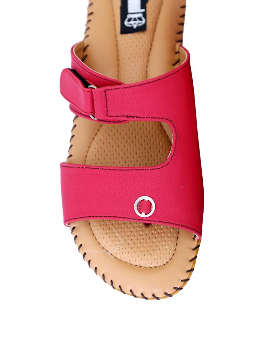 maroon faux leather slippers - 13690595 - Zoom Image - 4