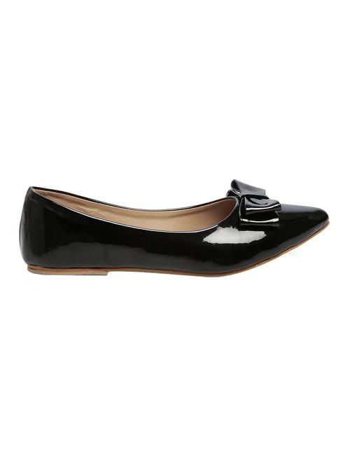 black leatherette slip on ballerina - 13695227 - Standard Image - 1