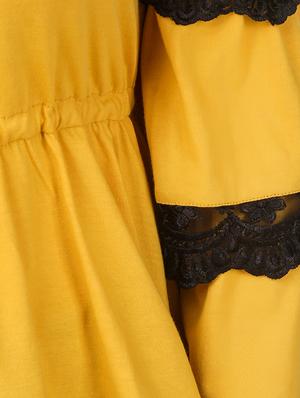 yellow cotton jersey blouson top - 13714639 - Standard Image - 4
