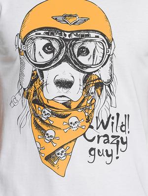 white chest print t-shirt - 13718425 - Standard Image - 4