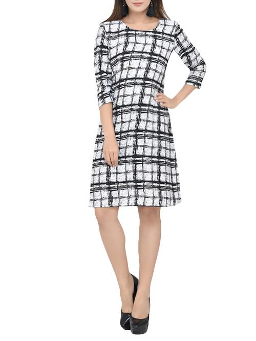 Checked a-line dress - 13741131 - Standard Image - 1