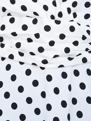 polka dot overlap neck dress - 13741152 - Standard Image - 4