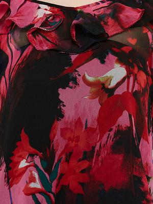 pink printed georgette top - 13744551 - Standard Image - 4