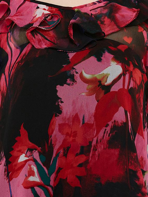 pink printed georgette top - 13744551 - Zoom Image - 4