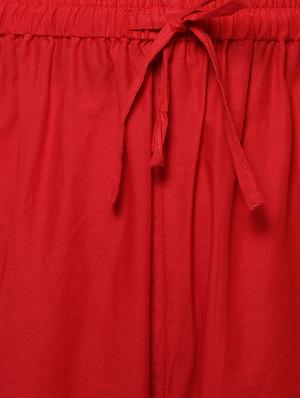 red cotton palazzo - 13744951 - Standard Image - 4
