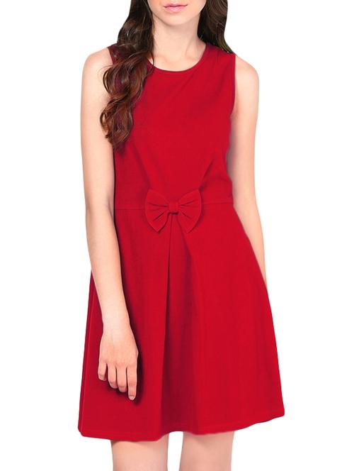 red cotton front bow dress - 13745546 - Very Small Image - 1