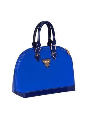 blue leatherette structured handbag - 13746748 - Standard Image - 4