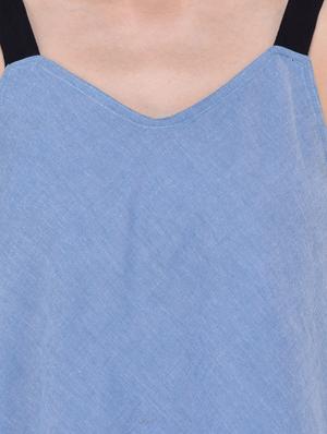 blue poly crepe top - 13747492 - Standard Image - 4