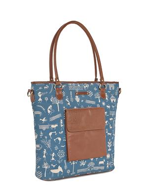 blue canvas printed tote - 13748073 - Standard Image - 4