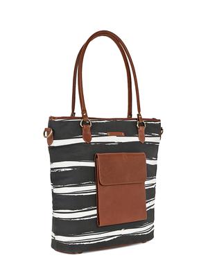 black canvas printed tote - 13748076 - Standard Image - 4