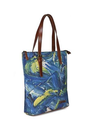 blue canvas printed tote - 13748085 - Standard Image - 4