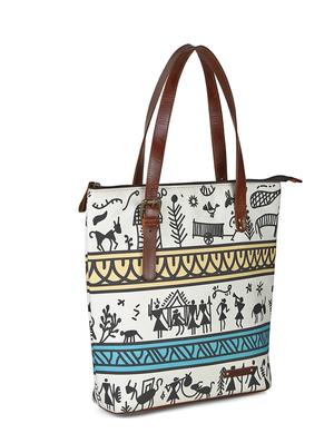 white canvas printed tote - 13748086 - Standard Image - 4