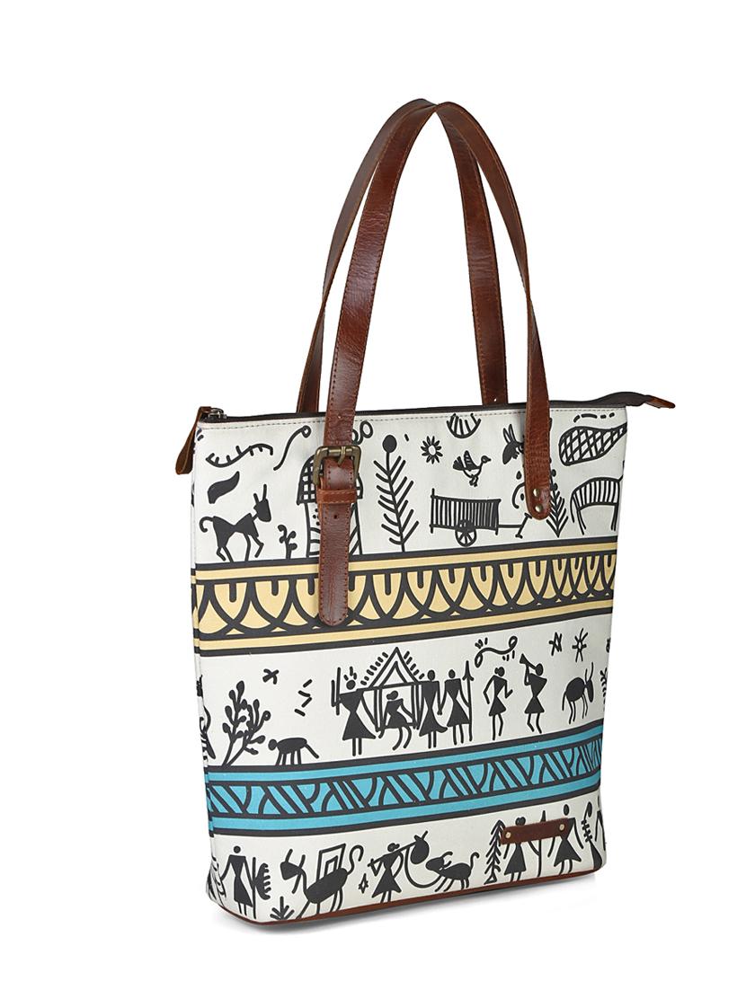 white canvas printed tote - 13748086 - Zoom Image - 4