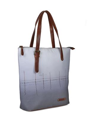 grey canvas printed tote - 13748088 - Standard Image - 4