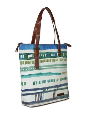 multi colored canvas printed tote - 13748089 - Standard Image - 4