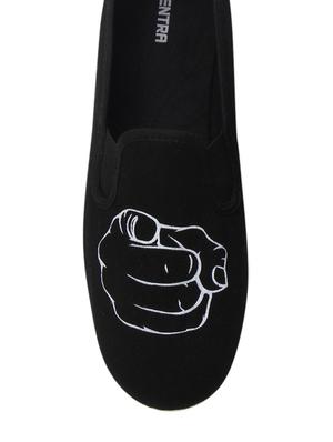 black canvas slip on loafers - 13748321 - Standard Image - 4