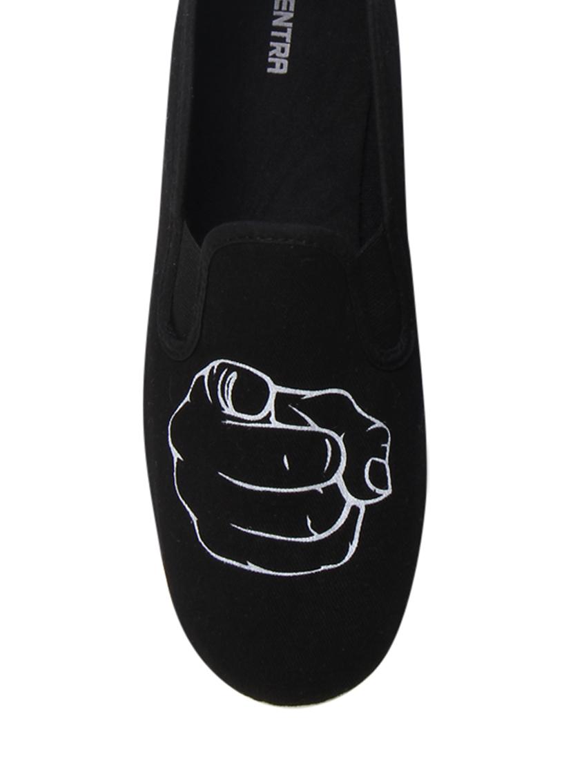 black canvas slip on loafers - 13748321 - Zoom Image - 4
