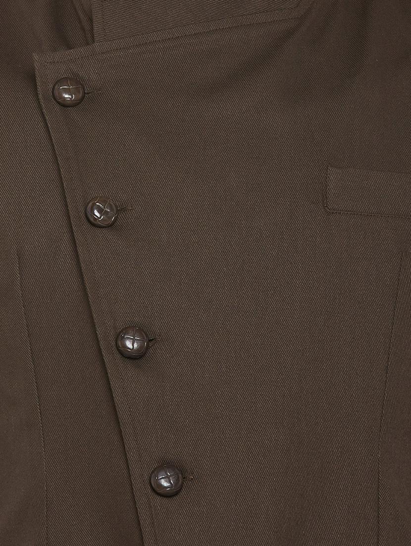 solid brown cotton waist coat - 13749283 - Zoom Image - 4