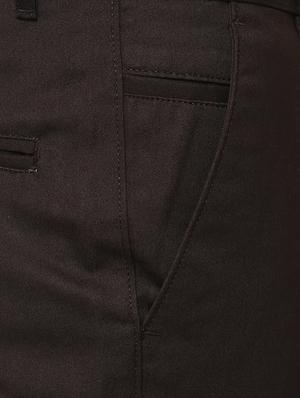 solid brown cotton casual trouser - 13751366 - Standard Image - 4