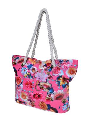 multi colored polyester printed tote - 13752222 - Standard Image - 4