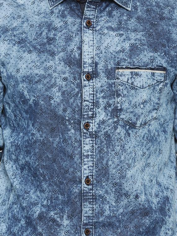 blue denim casual shirt - 13773377 - Zoom Image - 4