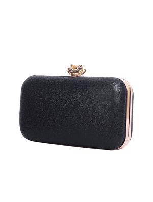 black leatherette box clutch - 13775818 - Standard Image - 4