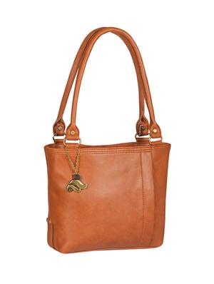 tan leatherette regular handbag - 13786119 - Standard Image - 4