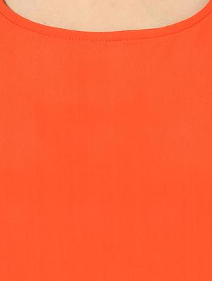 orange poly crepe sleeveless top - 13807638 - Standard Image - 4