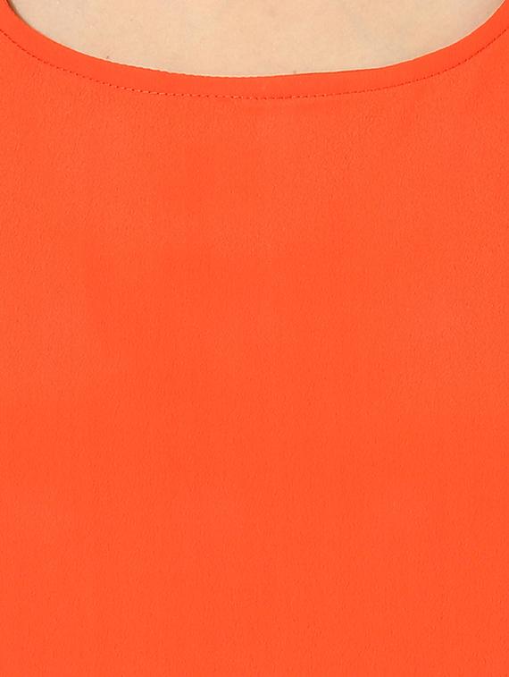 orange poly crepe sleeveless top - 13807638 - Zoom Image - 4