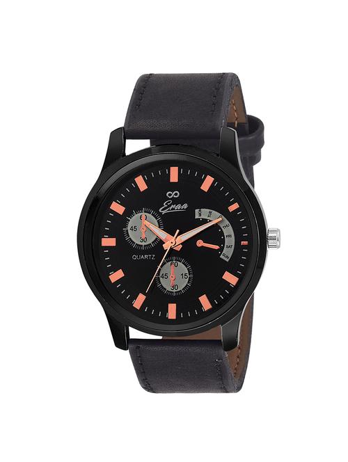 eraa men black luring analog wrist watch - 13813643 - Standard Image - 1